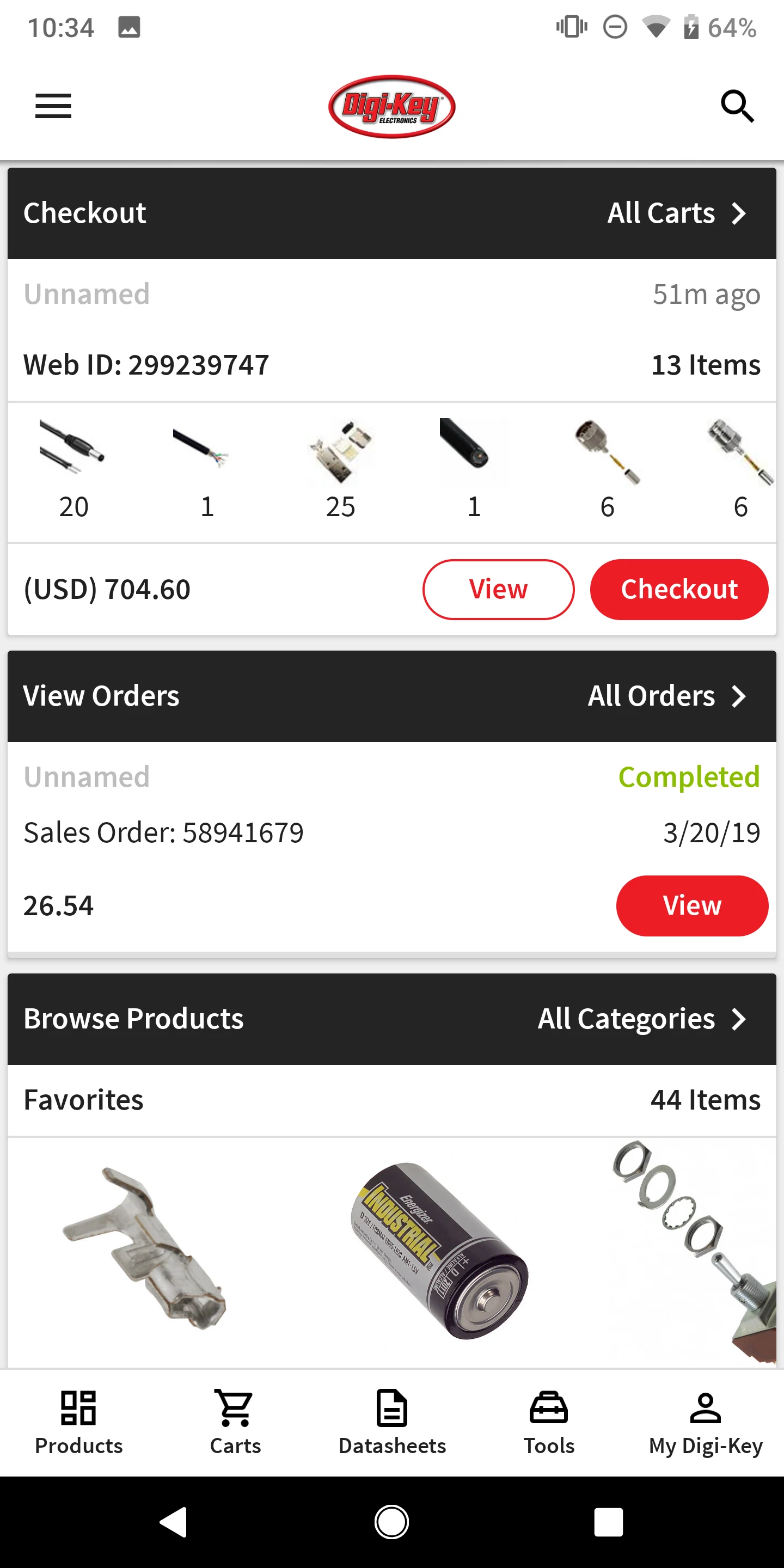 DigiKey screenshot